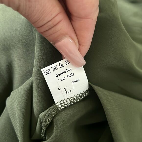 Neck Ruched Drawstring Knot Asymmetrical Satin Cami high thigh slit Dress - Picture 14 of 15